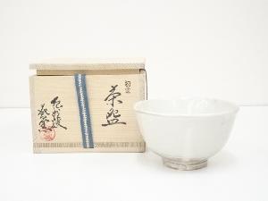 JAPANESE TEA CEREMONY / CHAWAN(TEA BOWL) / KISHU WARE / WHITE SLIP GLAZE